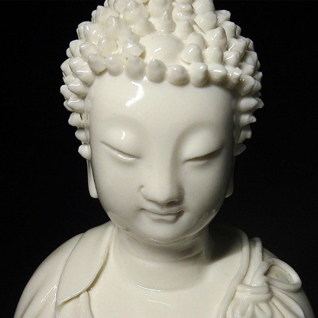 時代物 白磁高麗仏 仏像 高約34.5cm 仏教美術 唐物 徳化窯 z98913