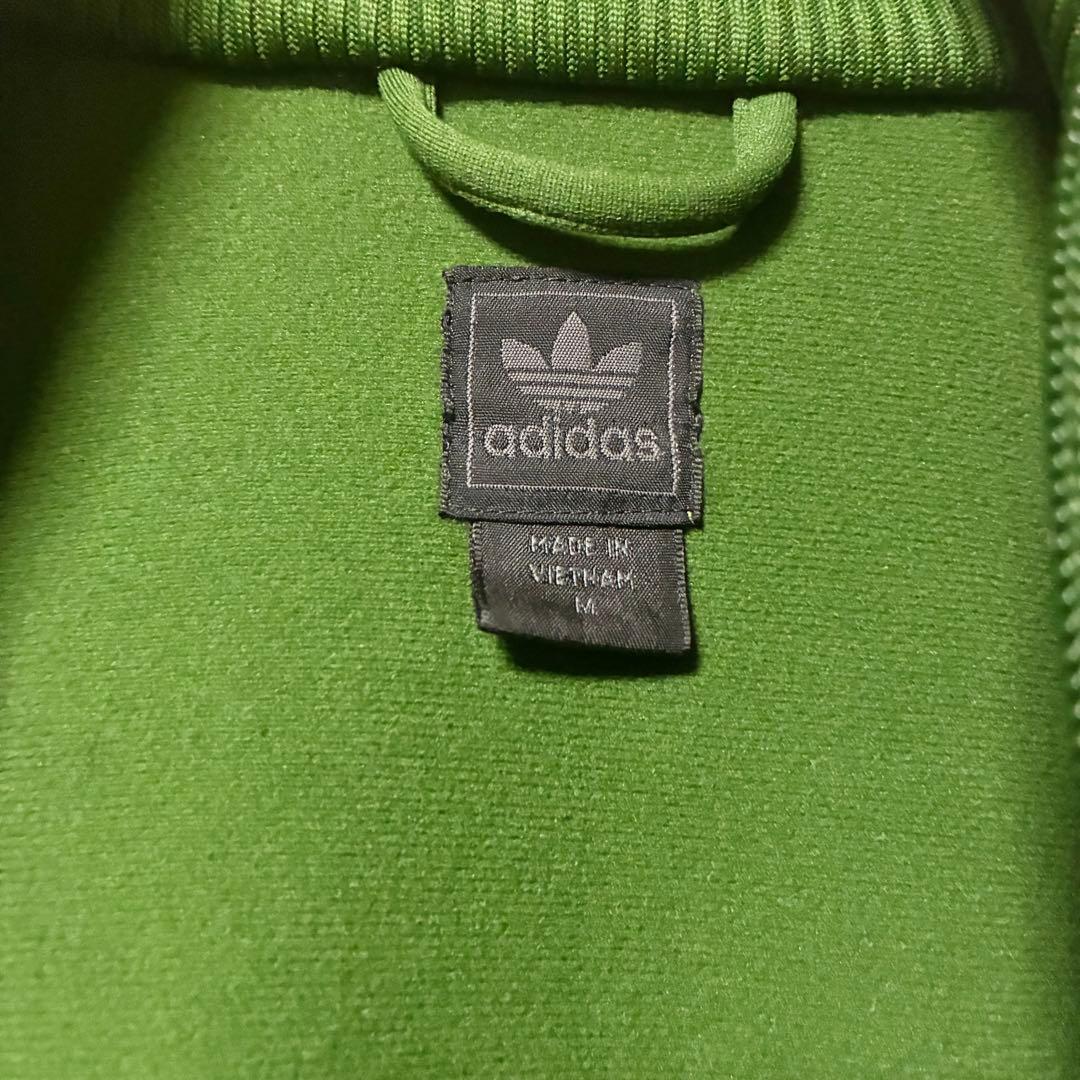 00s adidas アディダス トラックジャケット ジャージ 緑ベージュ M