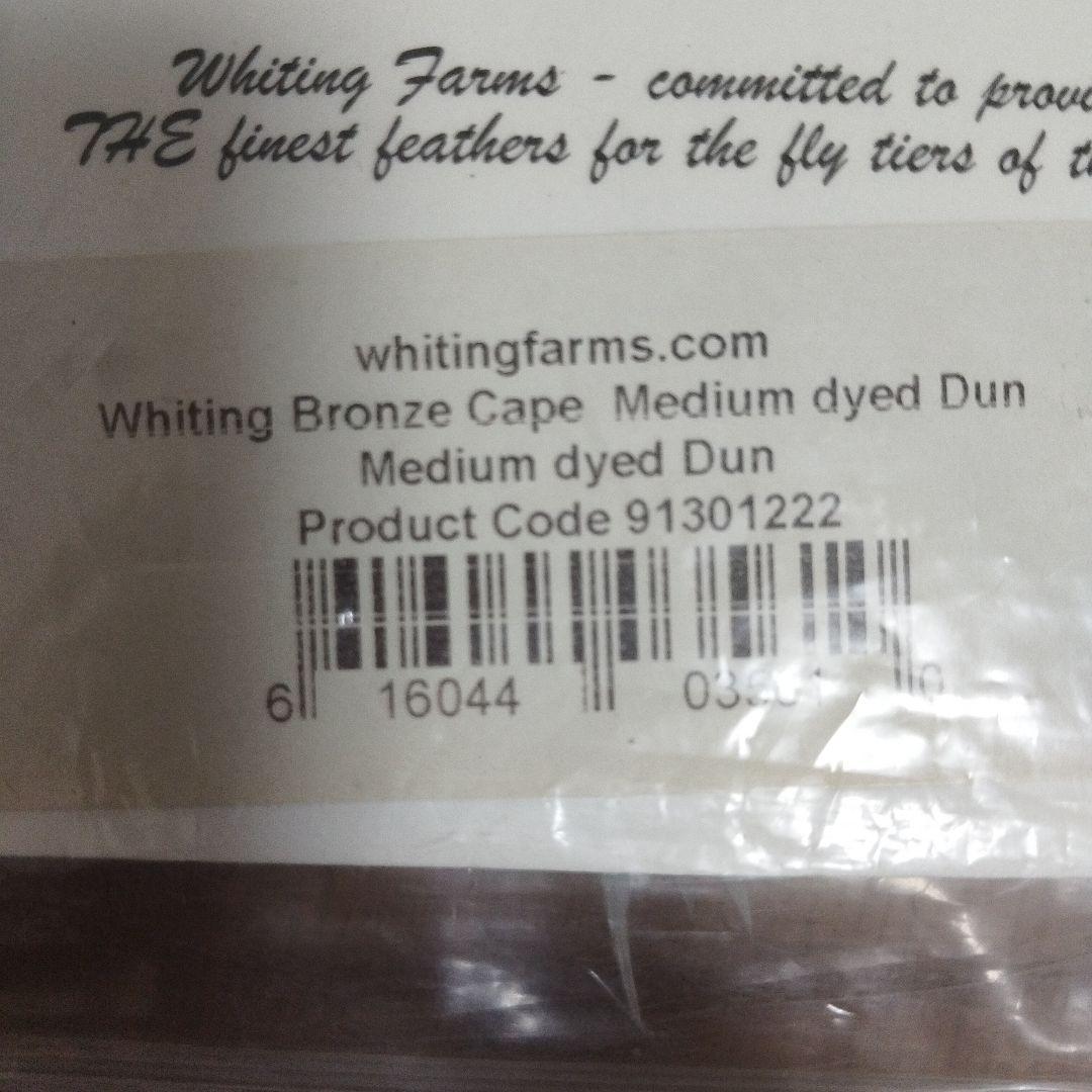 ルアー・フライ Whiting Bronze Cape Medium dyed Dun