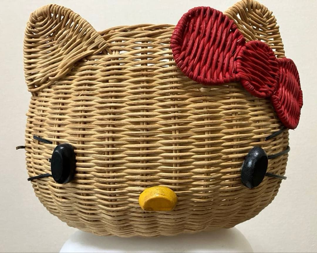 キティ　かご小物入れ　キティ籠　昭和レトロ　キティレア　キティちゃんレトロ