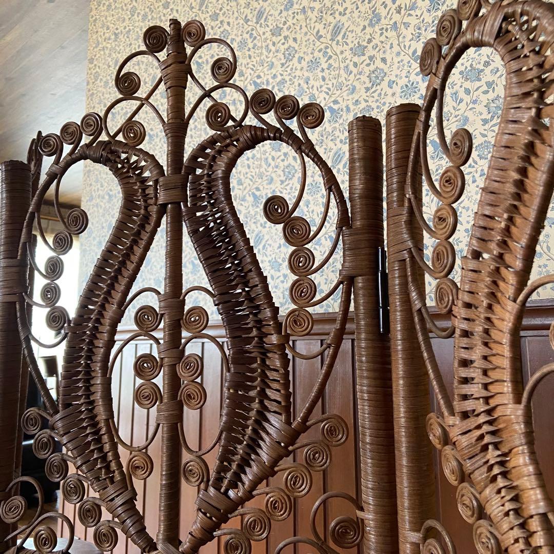 オールドラタン　パーテーション　インテリア　間仕切　美品