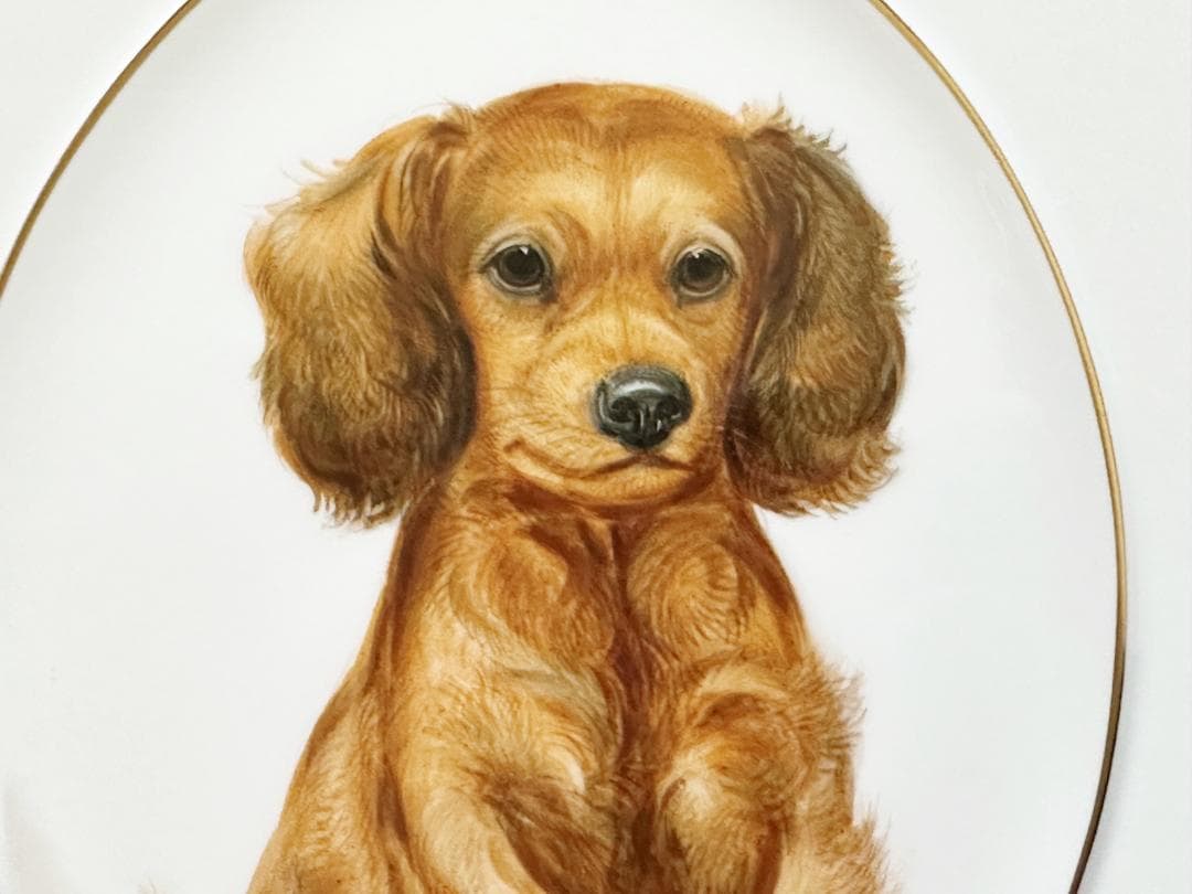 マイセン 陶板画 ダックスフント