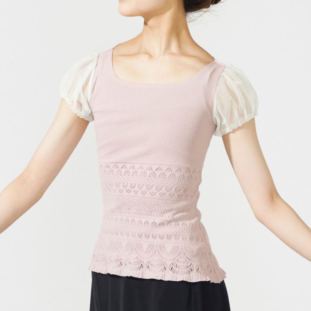 チャコット　ノーソーイングニット　ピンク　半袖　バレエ　ヨガ　新品