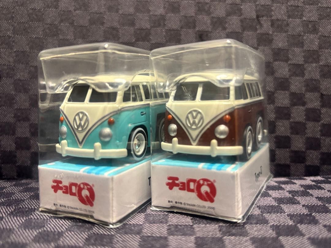 ★激レア 非売品 チョロＱ ワーゲンバス Type-II 水色・茶色 2台★