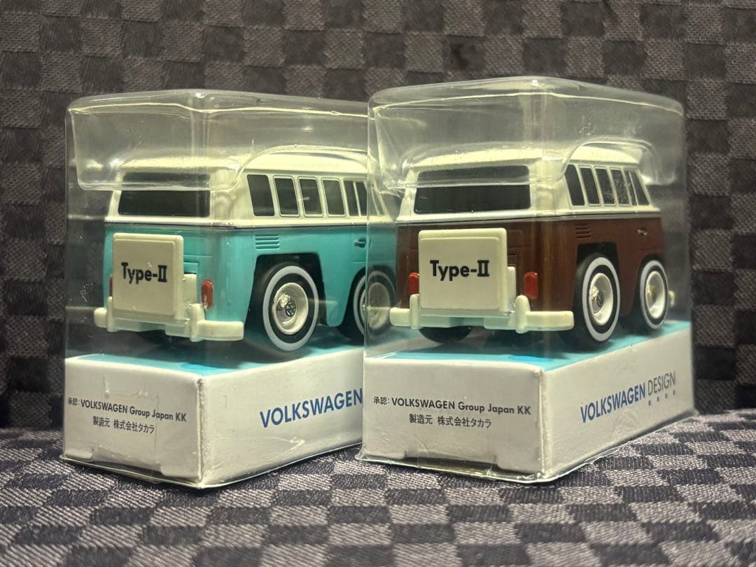 ★激レア 非売品 チョロＱ ワーゲンバス Type-II 水色・茶色 2台★