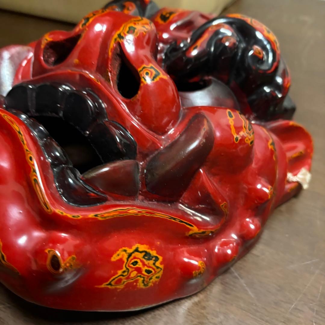 大型　お面　鬼　能面　Japan 伝統　骨董　ビンテージ　吉備のおもて（追儺鬼）