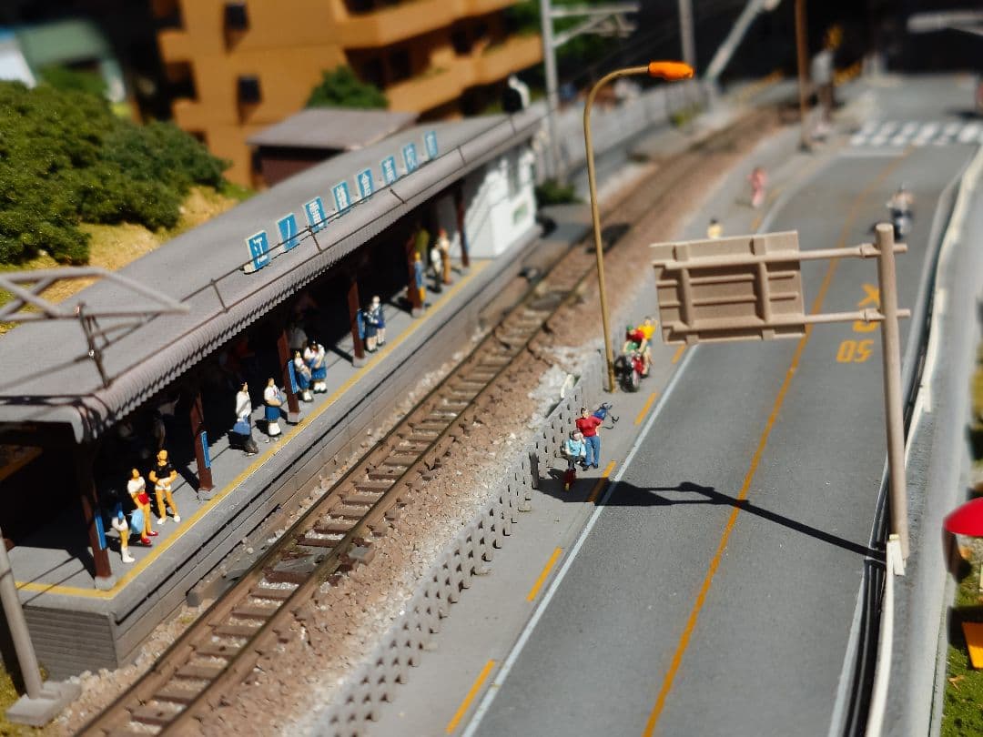 Nゲージ江ノ電ジオラマ。900ｍｍ程度✕600ｍｍ