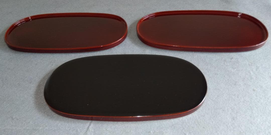 越前漆器　溜塗　極上品質菓子皿【多目的中皿】5客セット