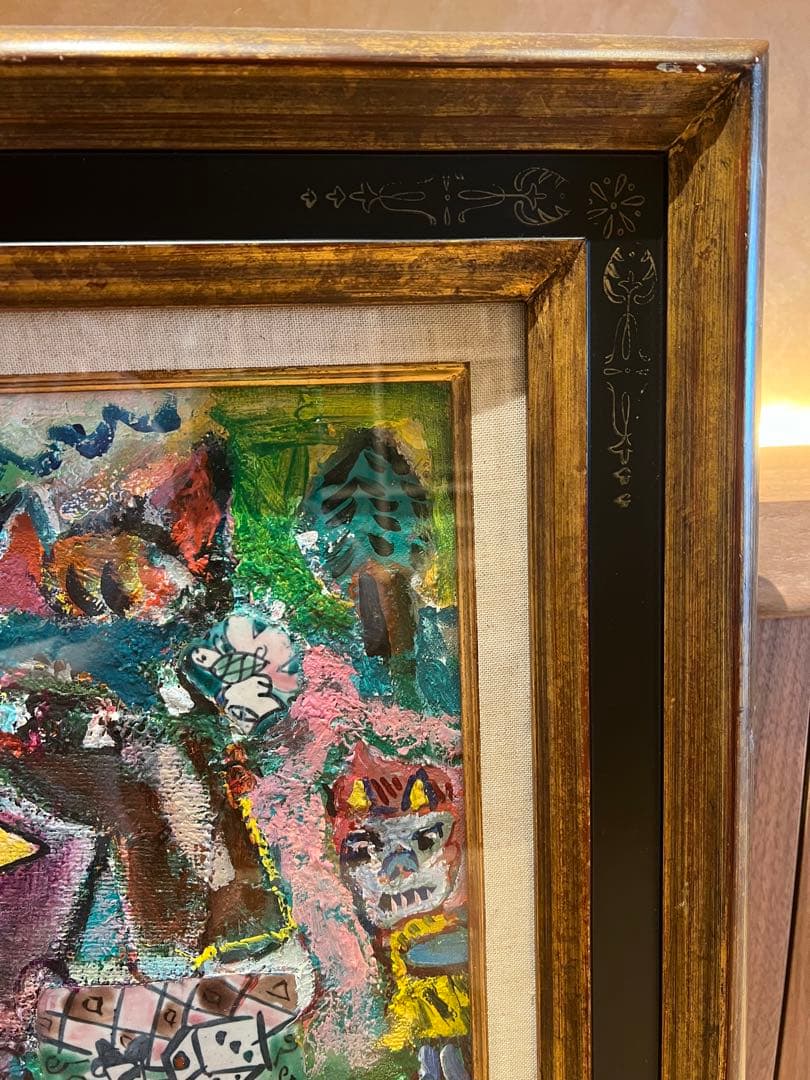 有賀正季　額縁付絵画