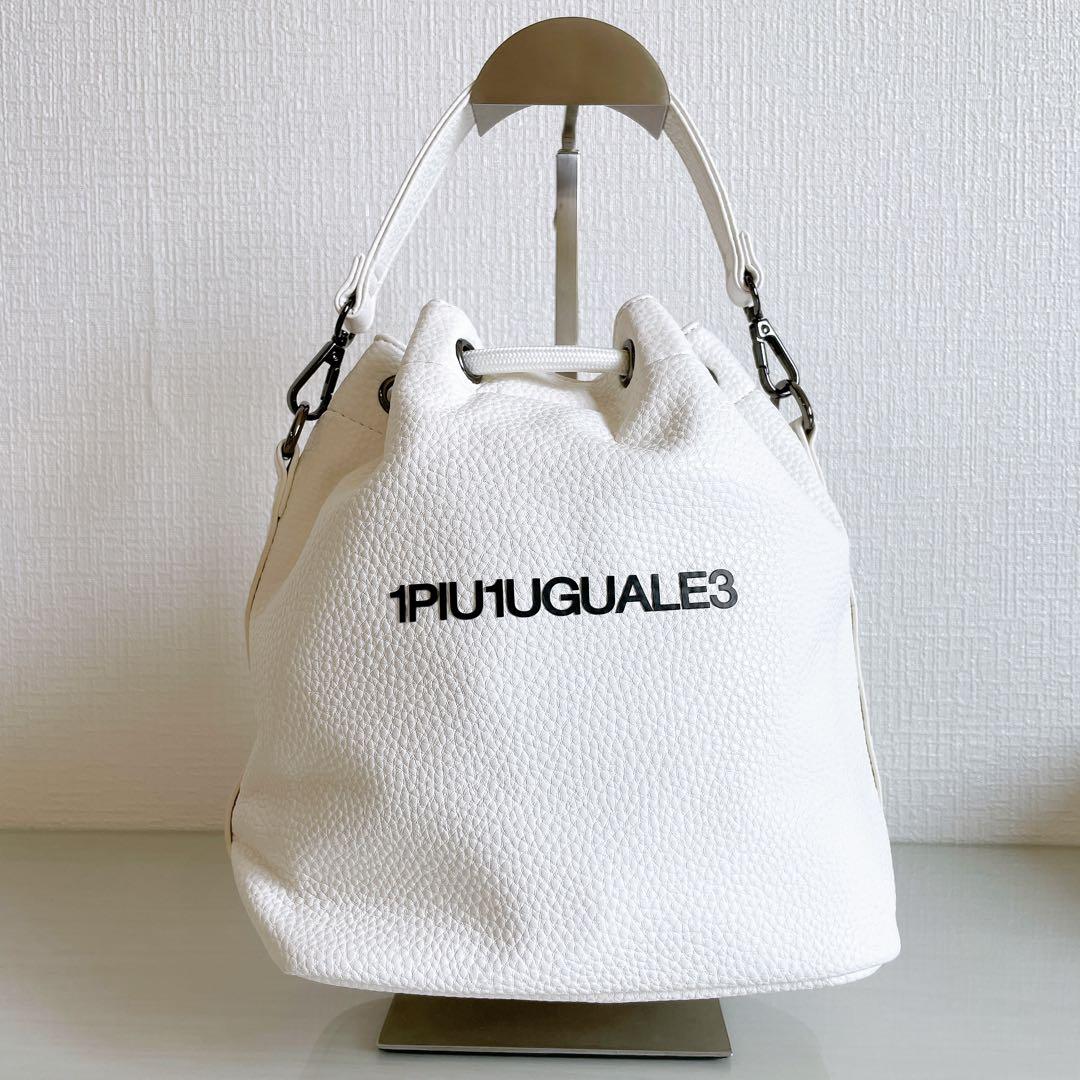 1PIU1UGUALE3 GOLF　カートバッグ　巾着バッグ　ラウンドバッグ　白