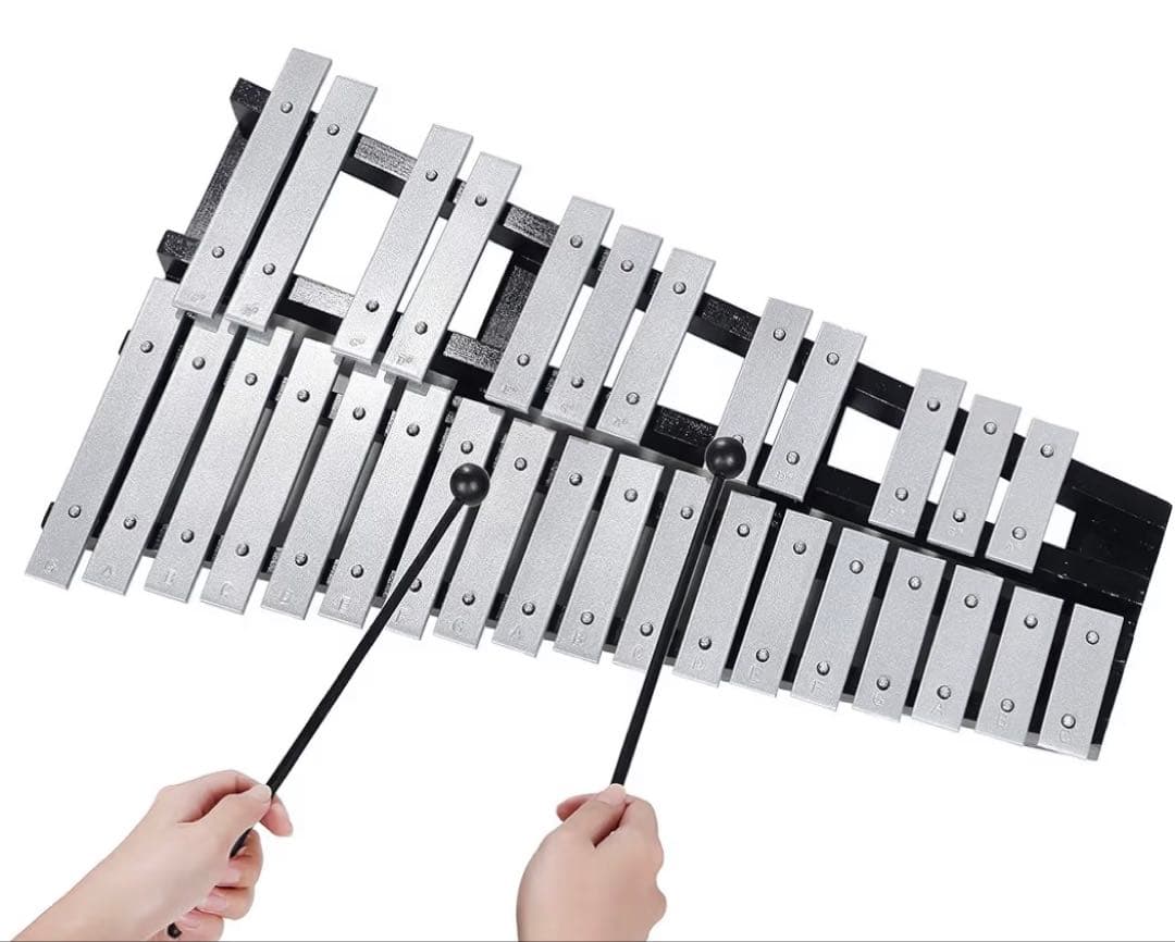 グロッケン　折りたたみ式　収納ケース付き　鉄琴