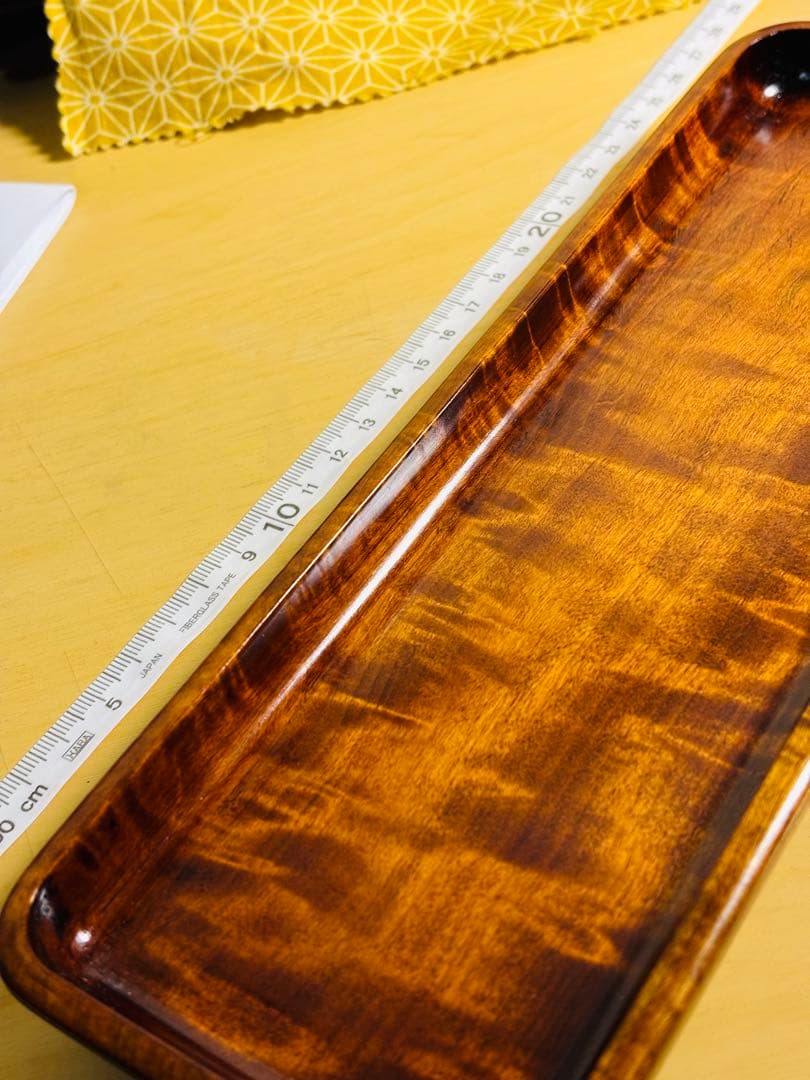 ペントレイ 栃 縮み杢 スポルテッド 鶴山漆器 木地師 小椋芳之作