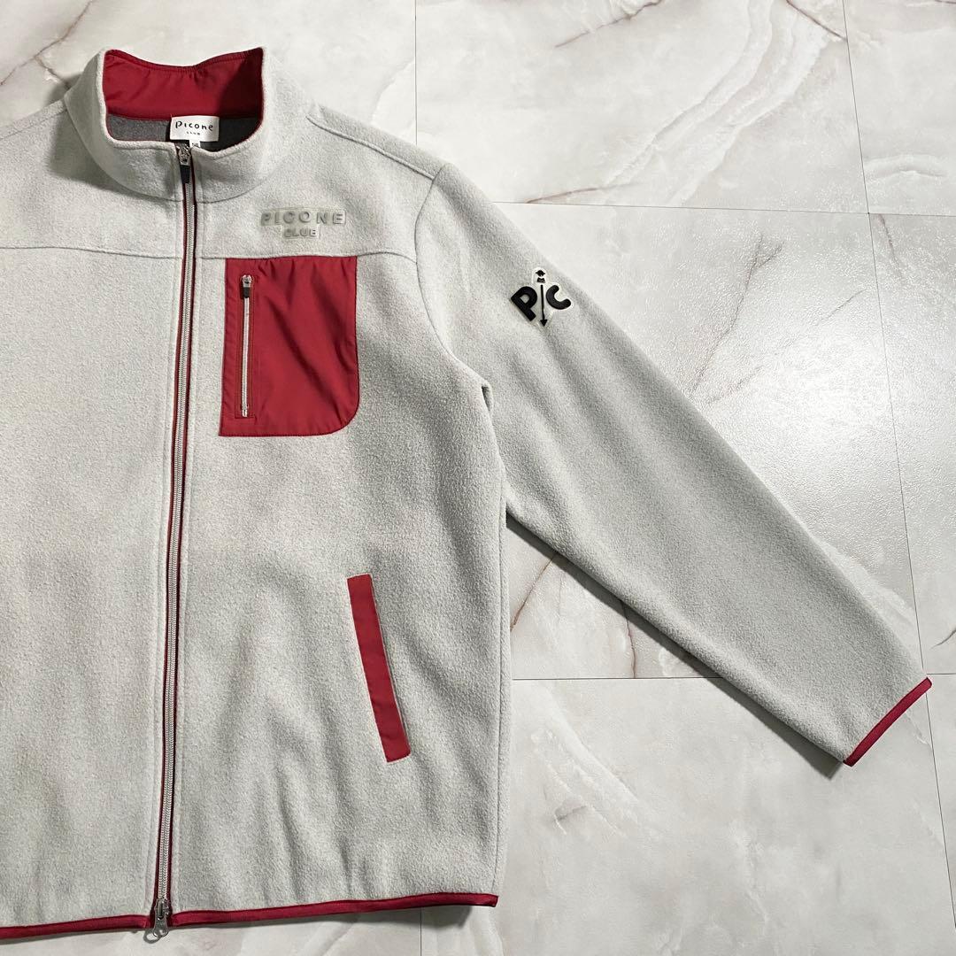A18612 ピッコーネクラブ 22AWフリースジップアップジャケット 灰赤50