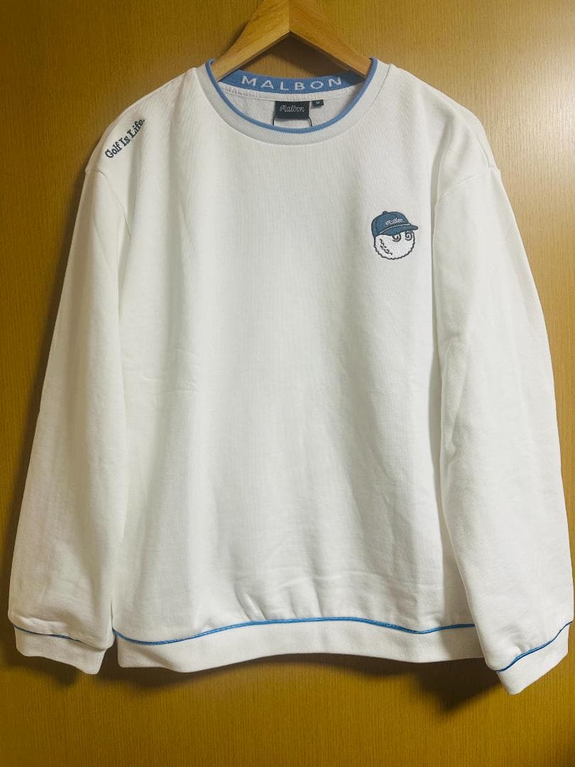 【新品白XXL】マルボン ゴルフ トレーナー スウェット トップス 長袖 メンズ