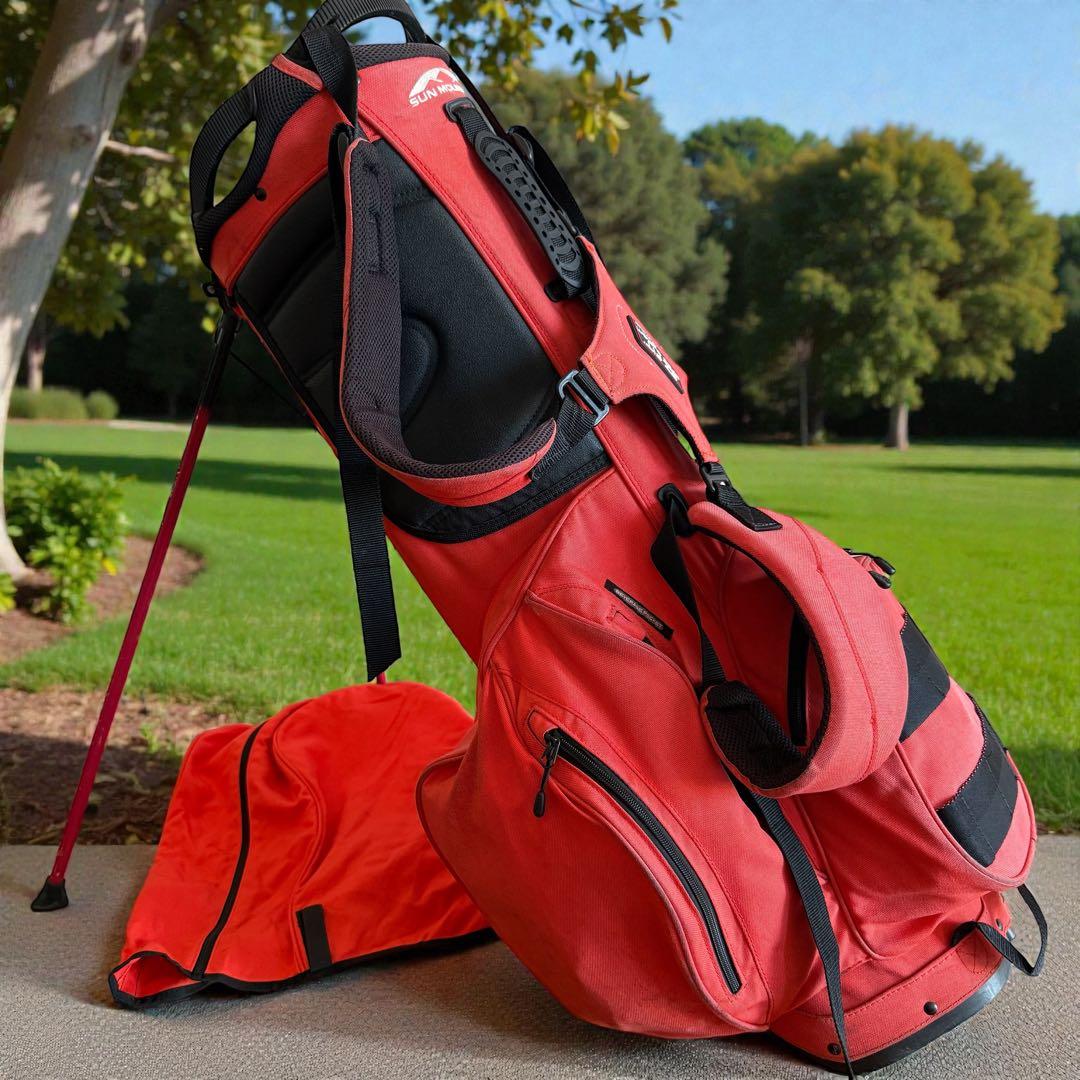 ブリーフィングゴルフ　キャディバッグ　ショルダー式　スタンド式　オレンジ　軽量