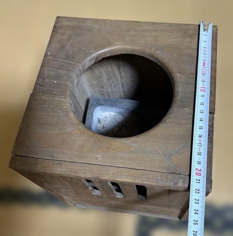 昭和レトロ 木枠火鉢 箱火鉢 陶器内蔵 炭付き 和風インテリア