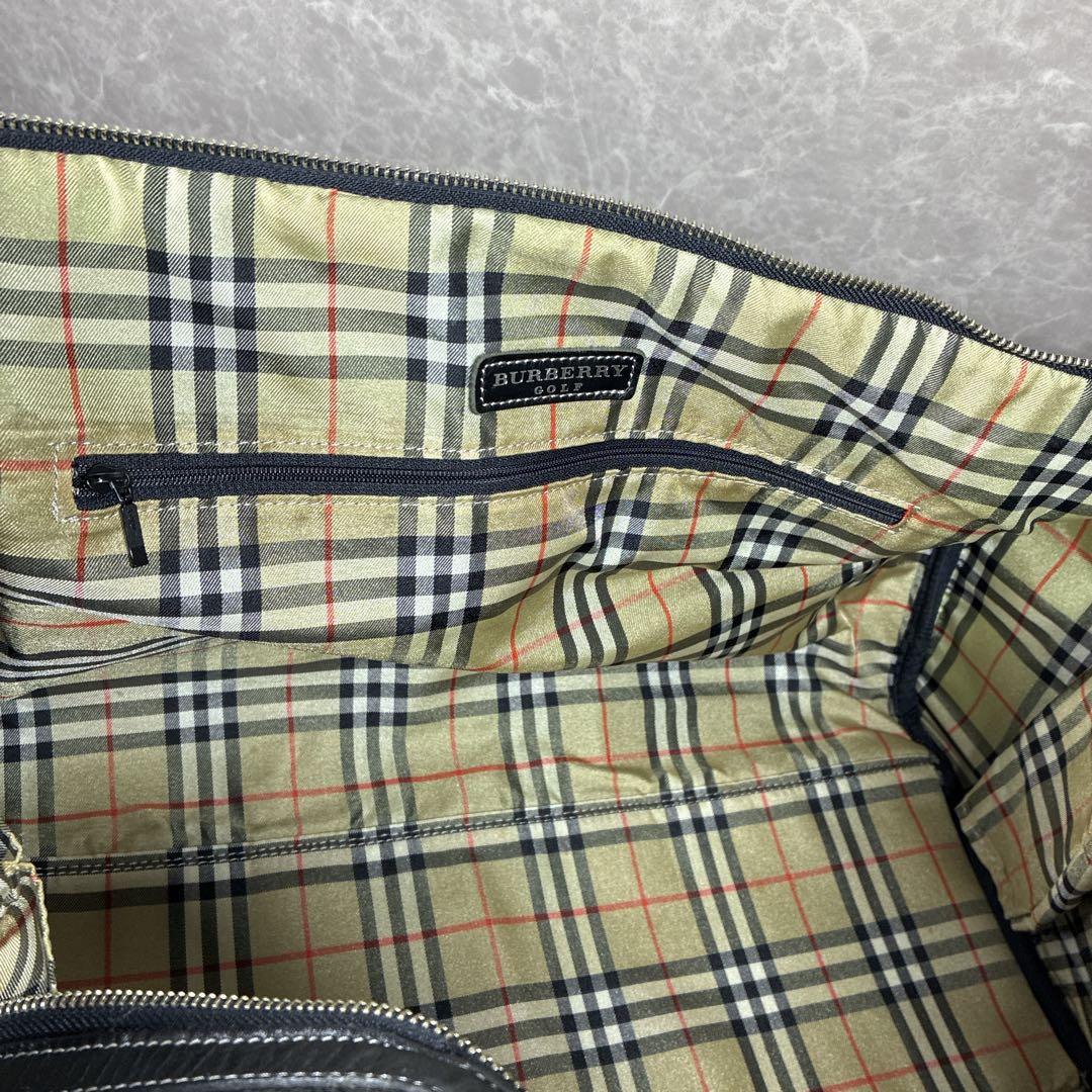 Burberry golf バーバリー ボストンバッグ ノバチェック 黒ブラック