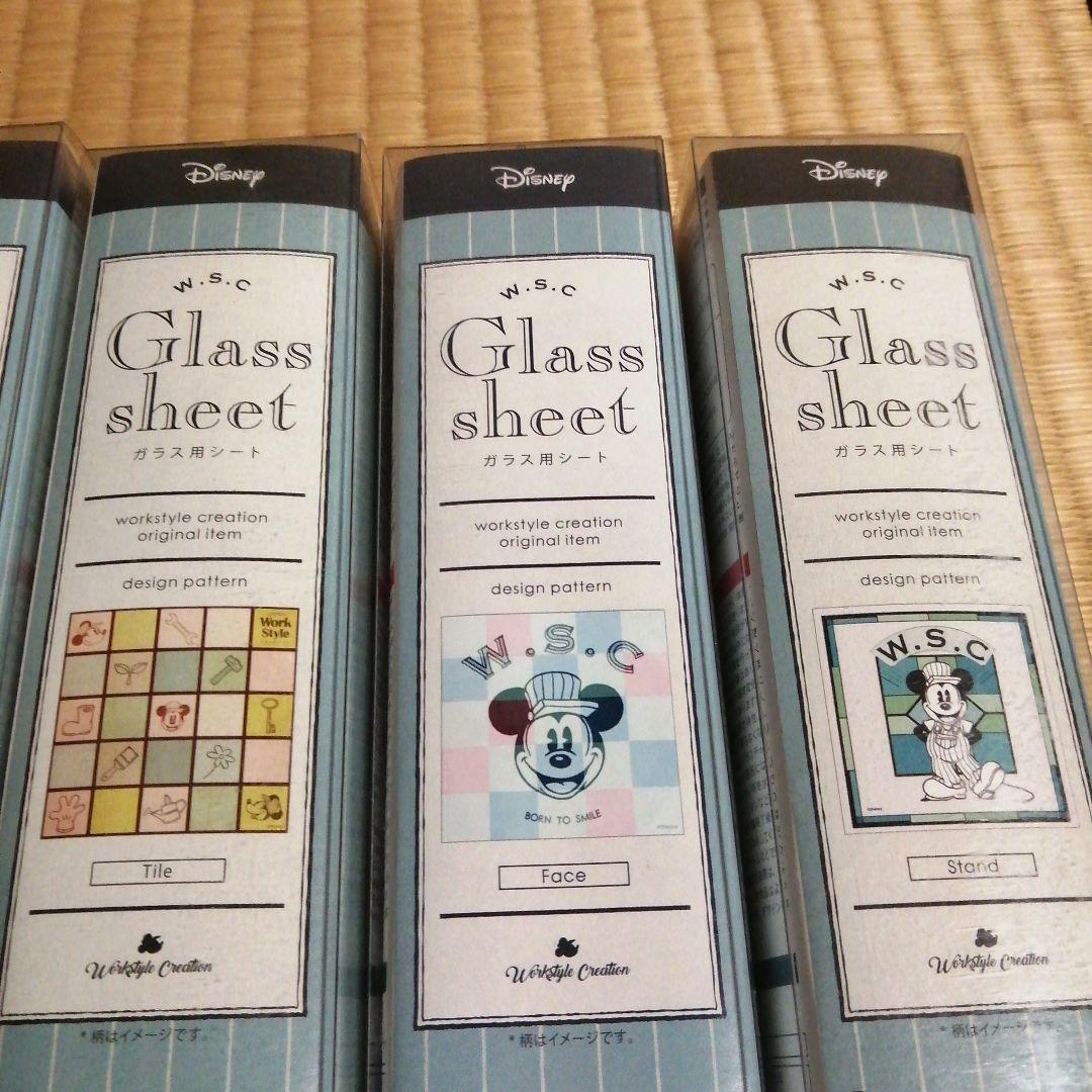 ディズニー　ミッキー　ガラスシート　５種セット