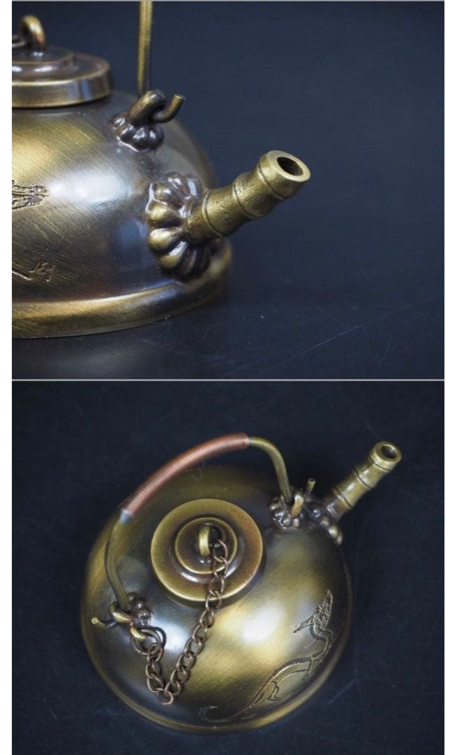 送料無料　時代物　鋳芸師長柄雅博作 銅製珍品水滴 共箱・作歴 ★希少★