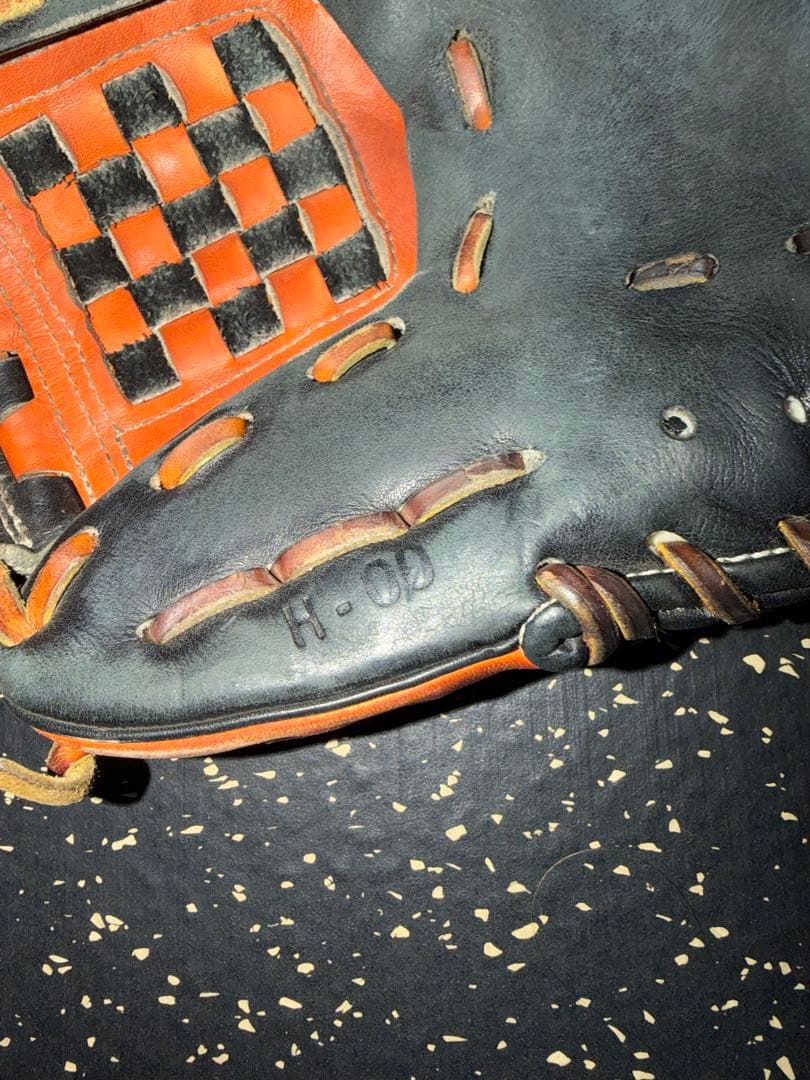 ZETT プロステイタス プロ野球選手実使用 硬式グローブ 黒/オレンジ