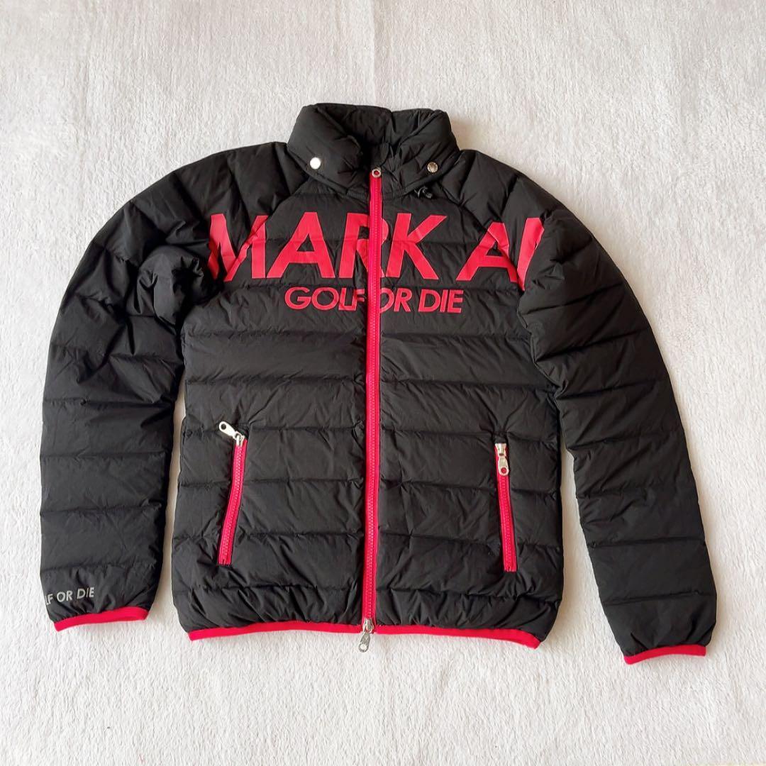 極美品　マークアンドロナ ダウンジャケット ブラック　ピンク　黒　ビッグロゴ