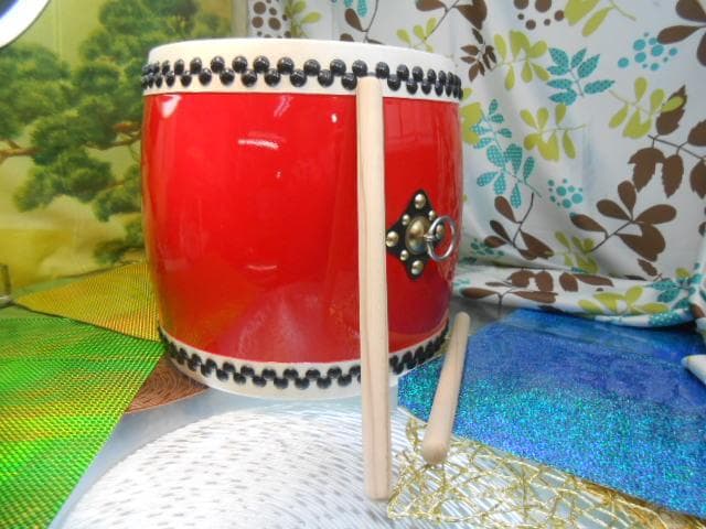 R(送料無料)39.980円　エイサー大太鼓36cm*40cm 撥二本移動袋付き