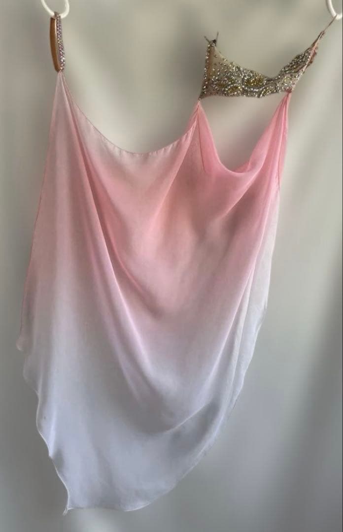 社交ダンス　パーティー　スタンダードドレス　ライトサーモンピンク　S 〜SM