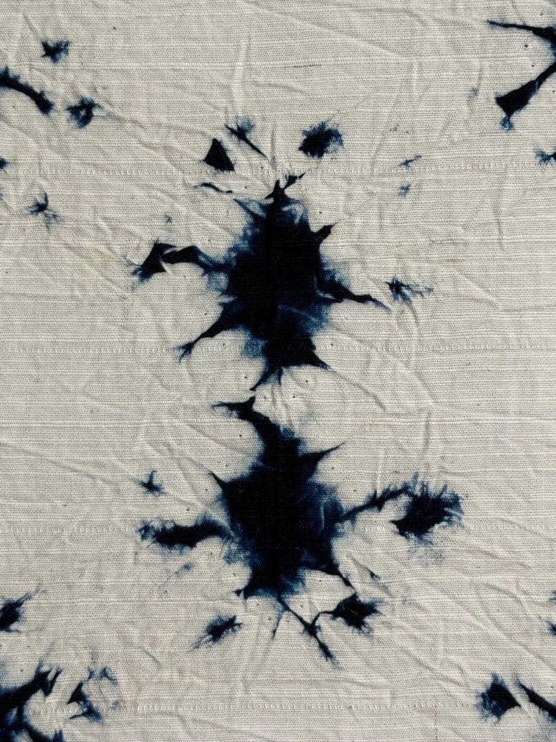 N35「有松鳴海絞り」藍染作家 片野かほり 国産天然藍染 個展出品作品布 古布
