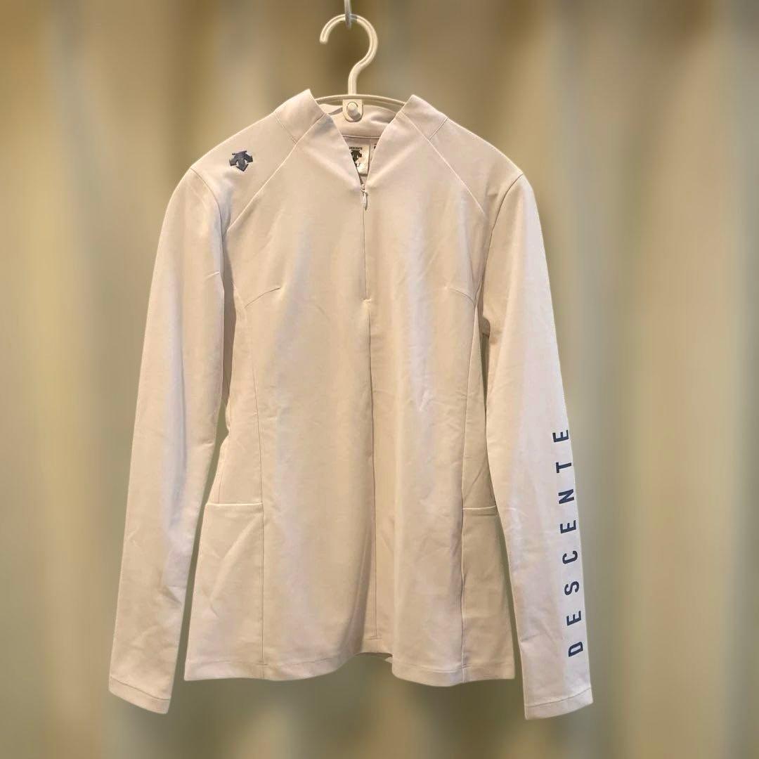 DESCENTE レディースハーフジップシャツホワイト