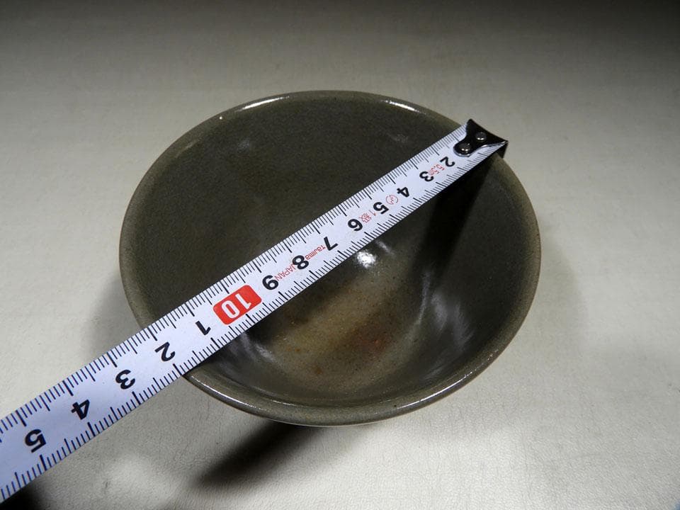 ●貴重 肥後 八代焼 高田焼 唐津焼 切高台 抹茶 茶碗 茶道具 合箱 径12㎝