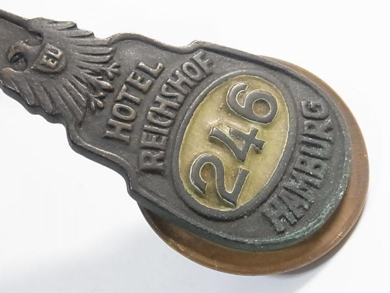 [o1246]アンティーク ドイツ ホテル キー ライヒショフ ハンブルグ