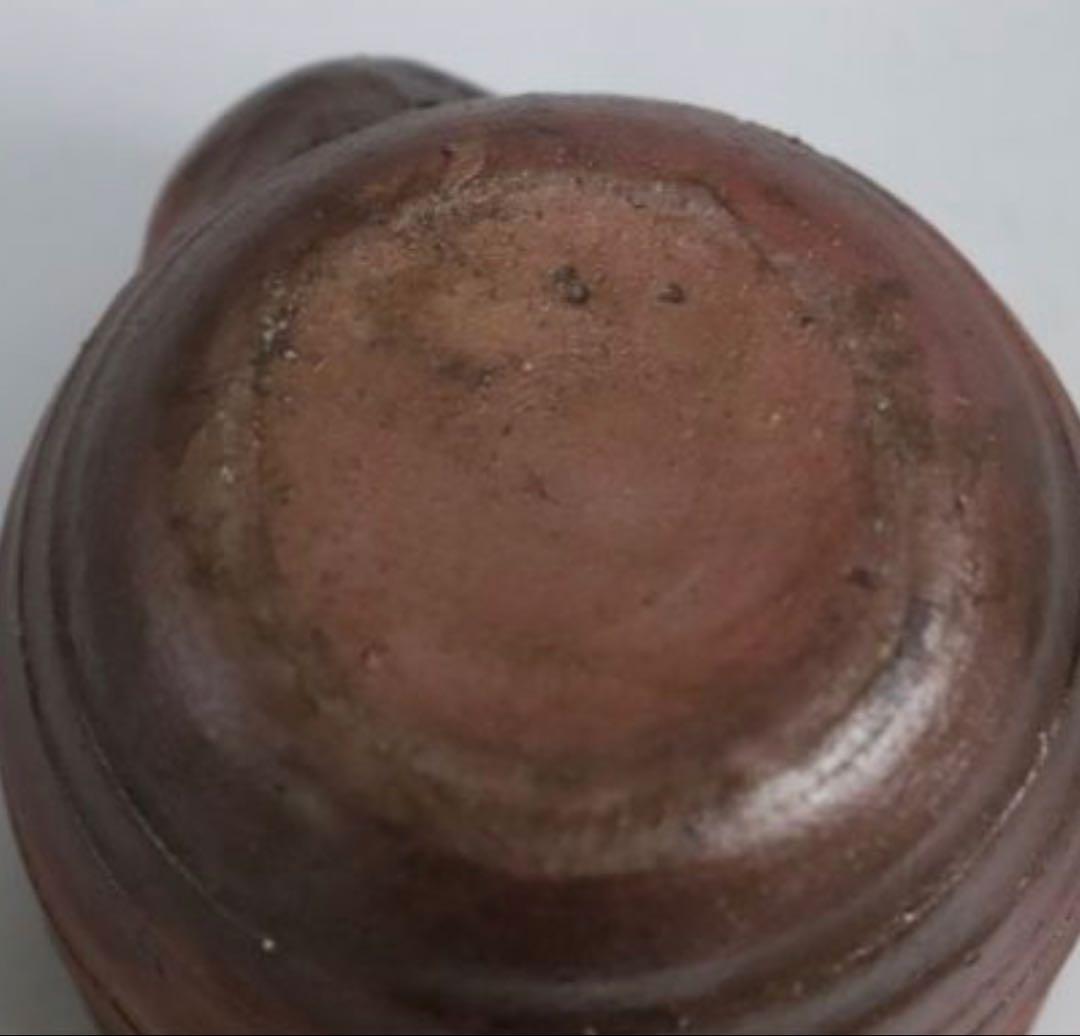 カセ赤秞備前焼名工岡安宮山人作備前陶器亀摘手造宝瓶長寿母子亀