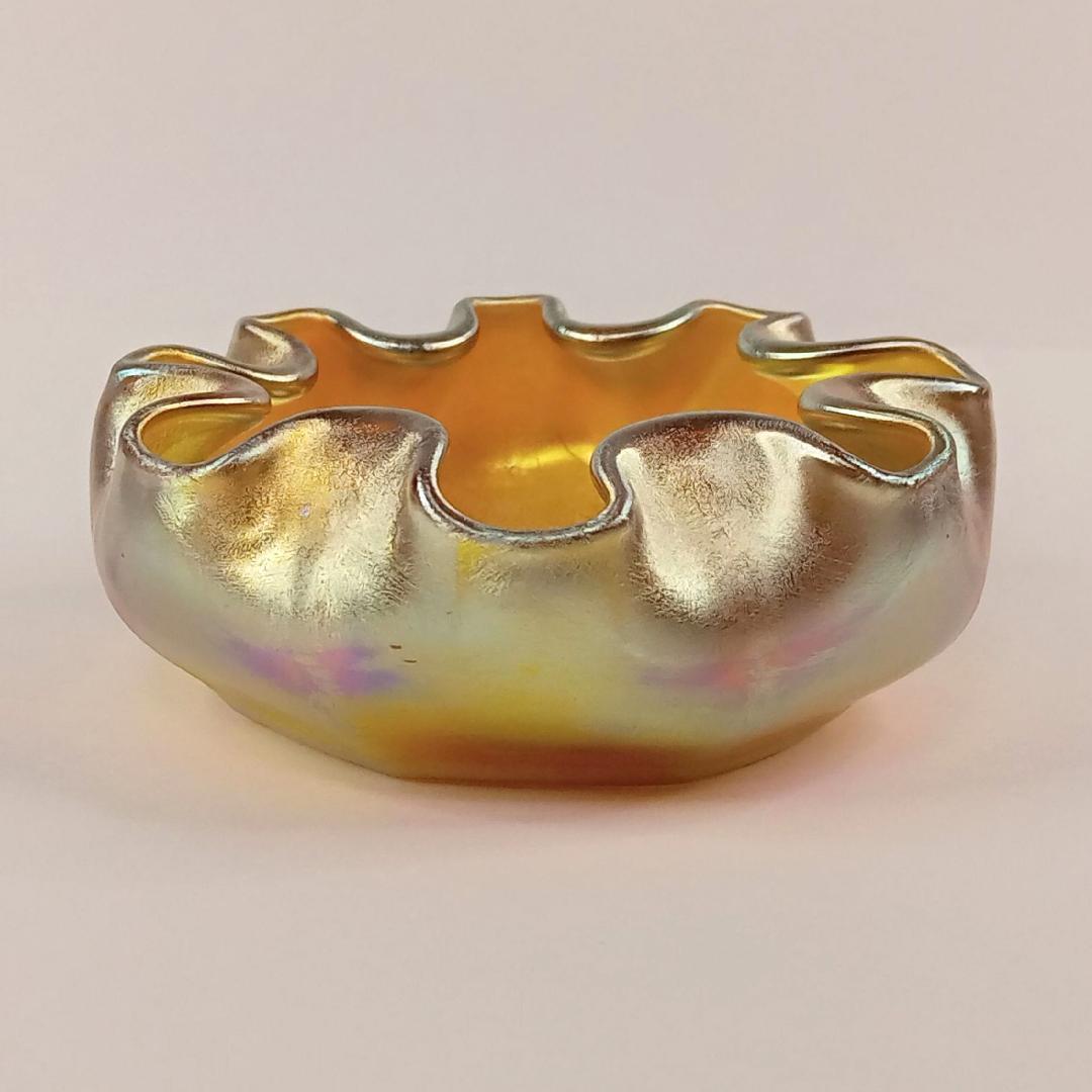 ルイスCティファニー 紙ラベル付きソルトセラー ファブリルガラス q82 b