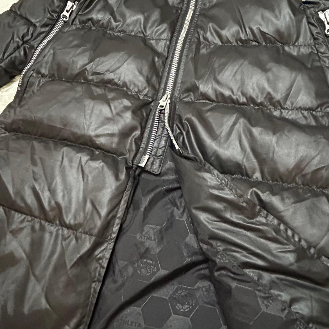 良品★アスレタ〔130〕キッズ ベンチコート フード付 ダブルジップ 黒