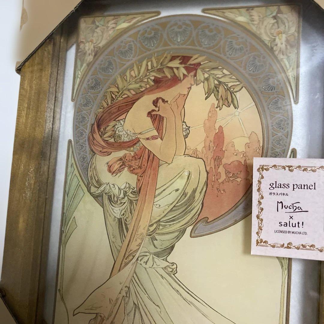 アルフォンス・ミュシャ ガラスパネル4枚セット