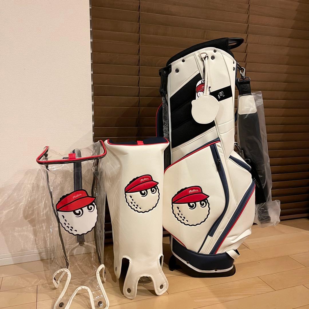 【即発送】MALBON マルボンゴルフ キャディバッグ ゴルフバッグ WHT白