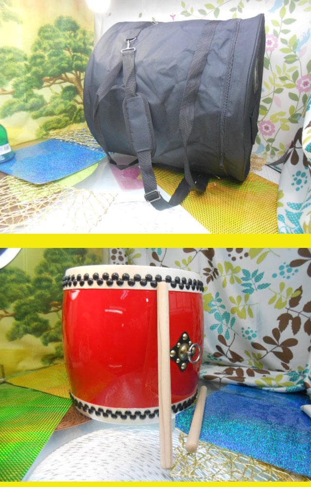 R(送料無料)35.980円　エイサー大太鼓36cm撥二本付と移動袋付き