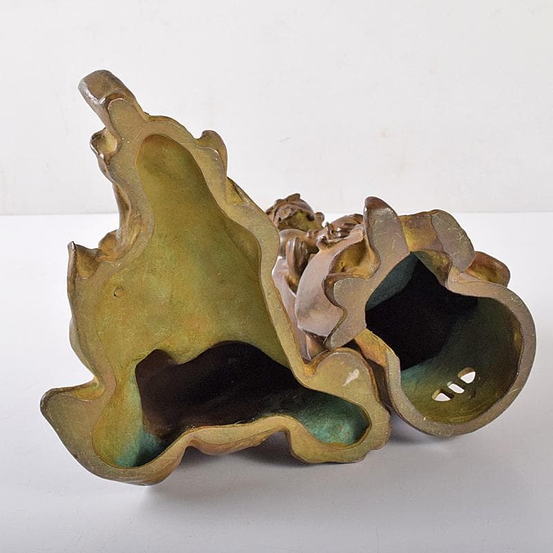 高岡銅器　名取川雅司造　蝋型鋳銅　人物像　一對　M　R7910