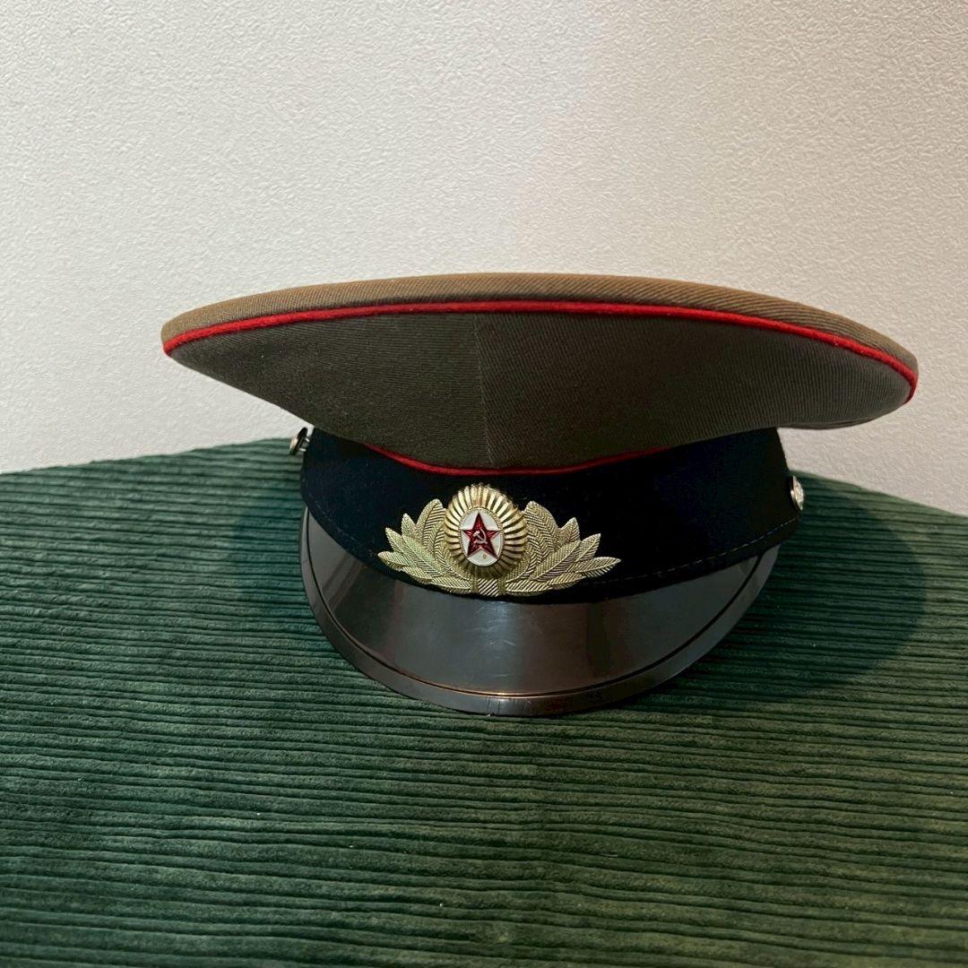 ソ連軍兵士 旧ソ連 ロシア 軍帽 帽子 当時物 ヴィンテージ ミリタリーハット