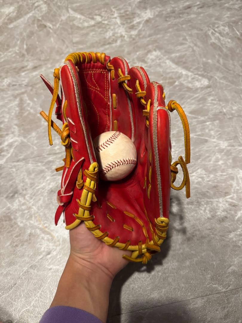 ミズノプロ　軟式野球グローブ 赤