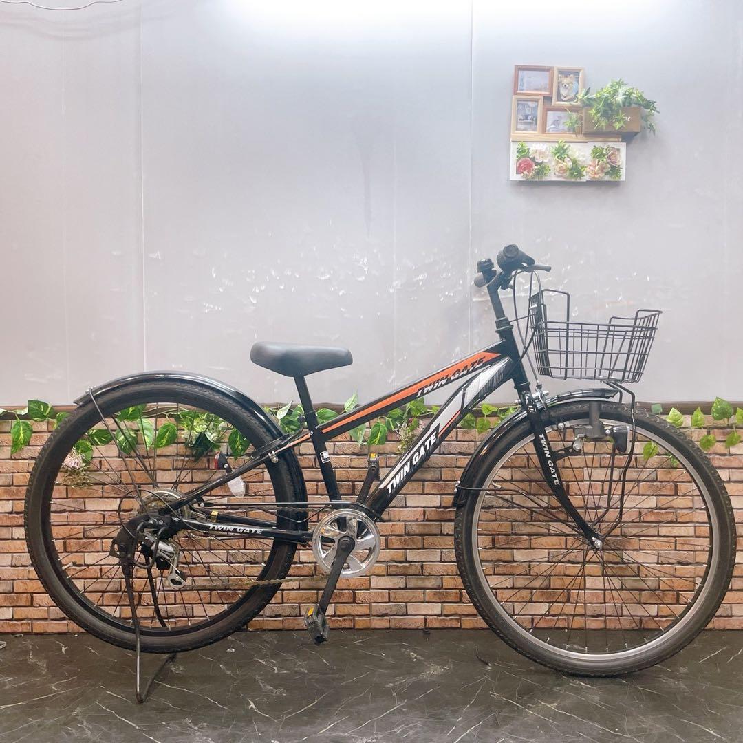 【51】子供用自転車 子供車 TWIN GATE ブラック 26インチ