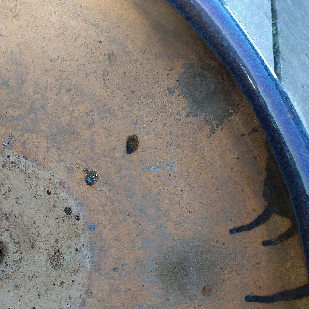 青 ビードロ 火鉢 めだか鉢 金魚鉢