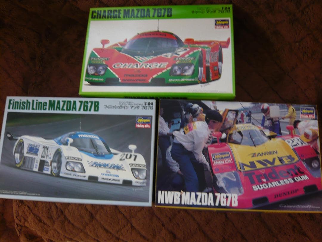 【初版品】ハセガワ模型1/24、マツダ７６７B、3チーム、３台セット販売