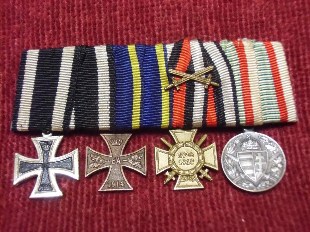 Ｗ帝政ドイツ軍/ブラウンシュヴァイク公国＊４連ミニチュアメダルバー/勲章（実物）