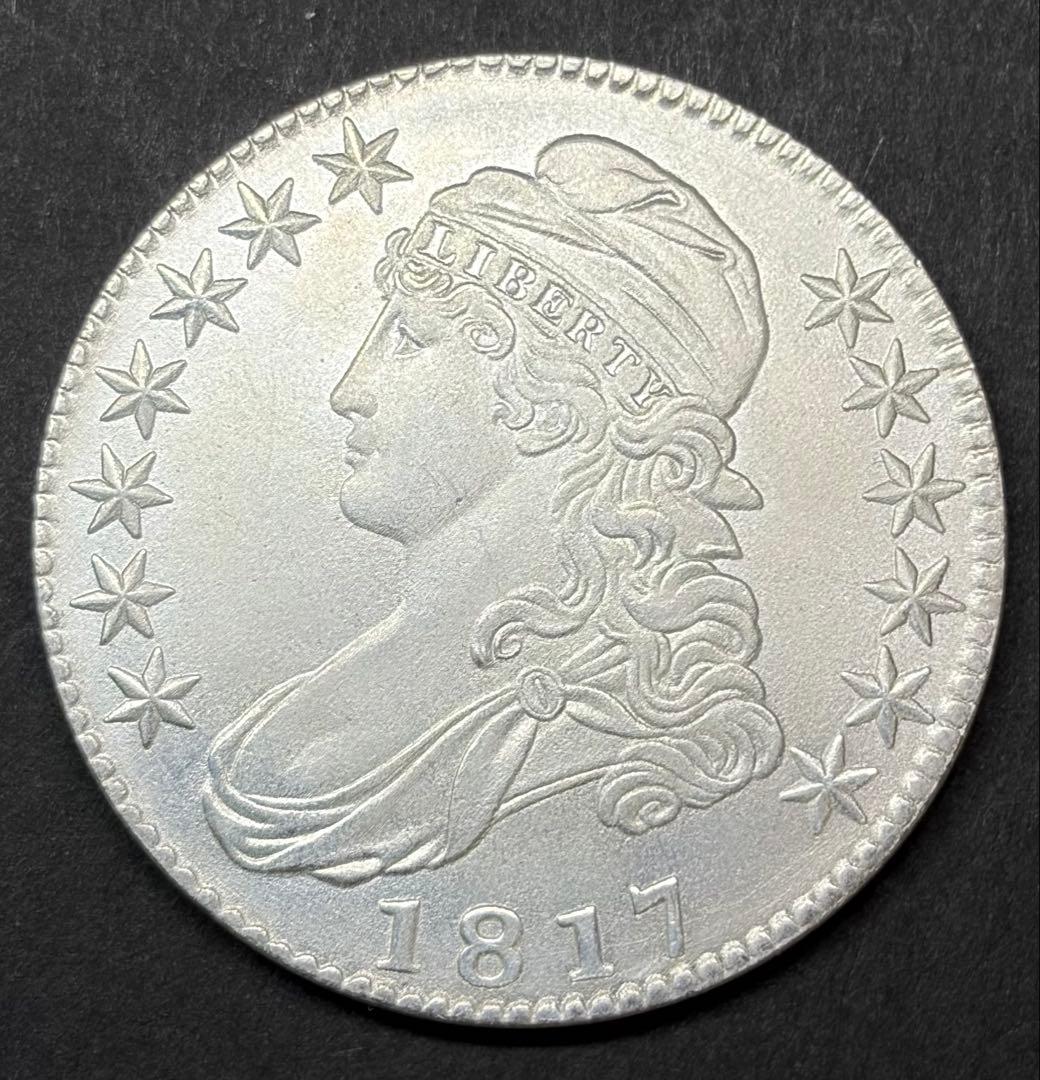 1817年 米国 50セント銀貨 キャップドバスト 音色最高 古銭