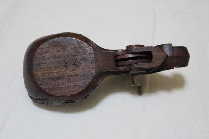 墨壺 鶴と亀 木製