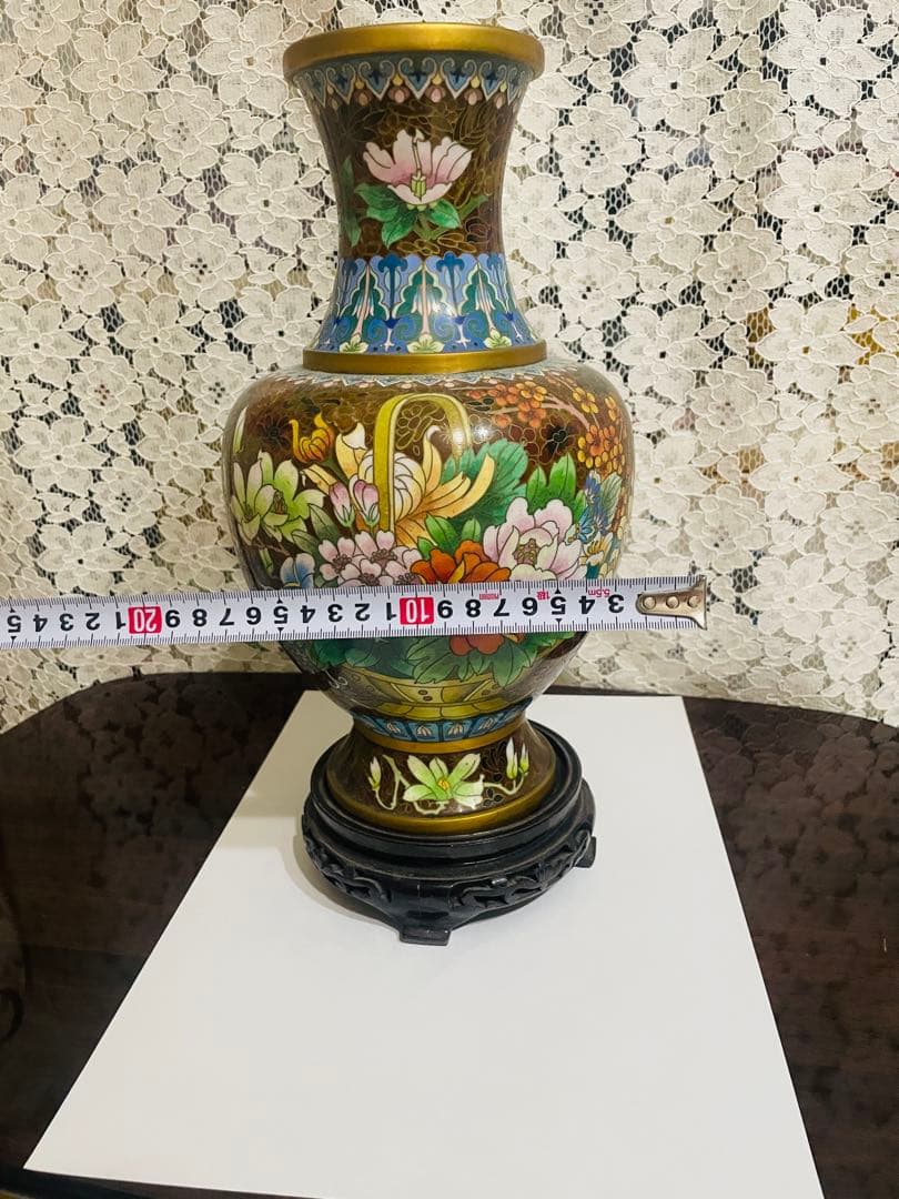 中国七宝焼　大きめの花瓶