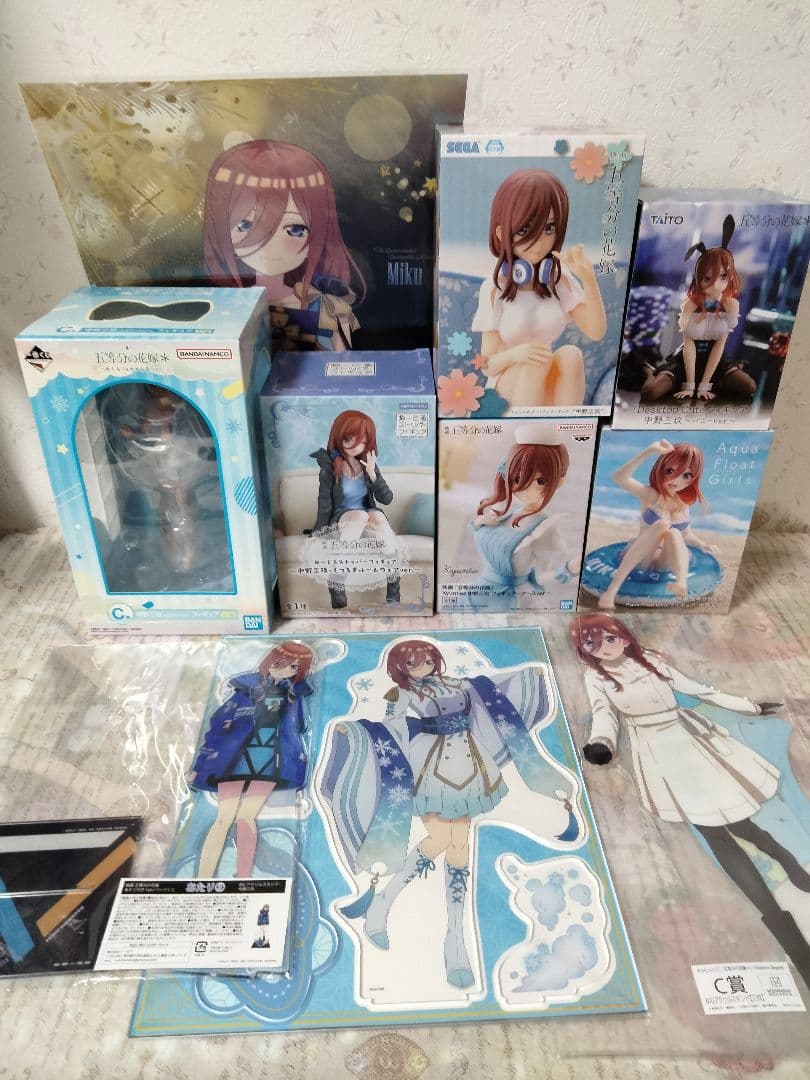 五等分の花嫁 中野三玖 フィギュア アクリルスタンド クリアファイル まとめ売り
