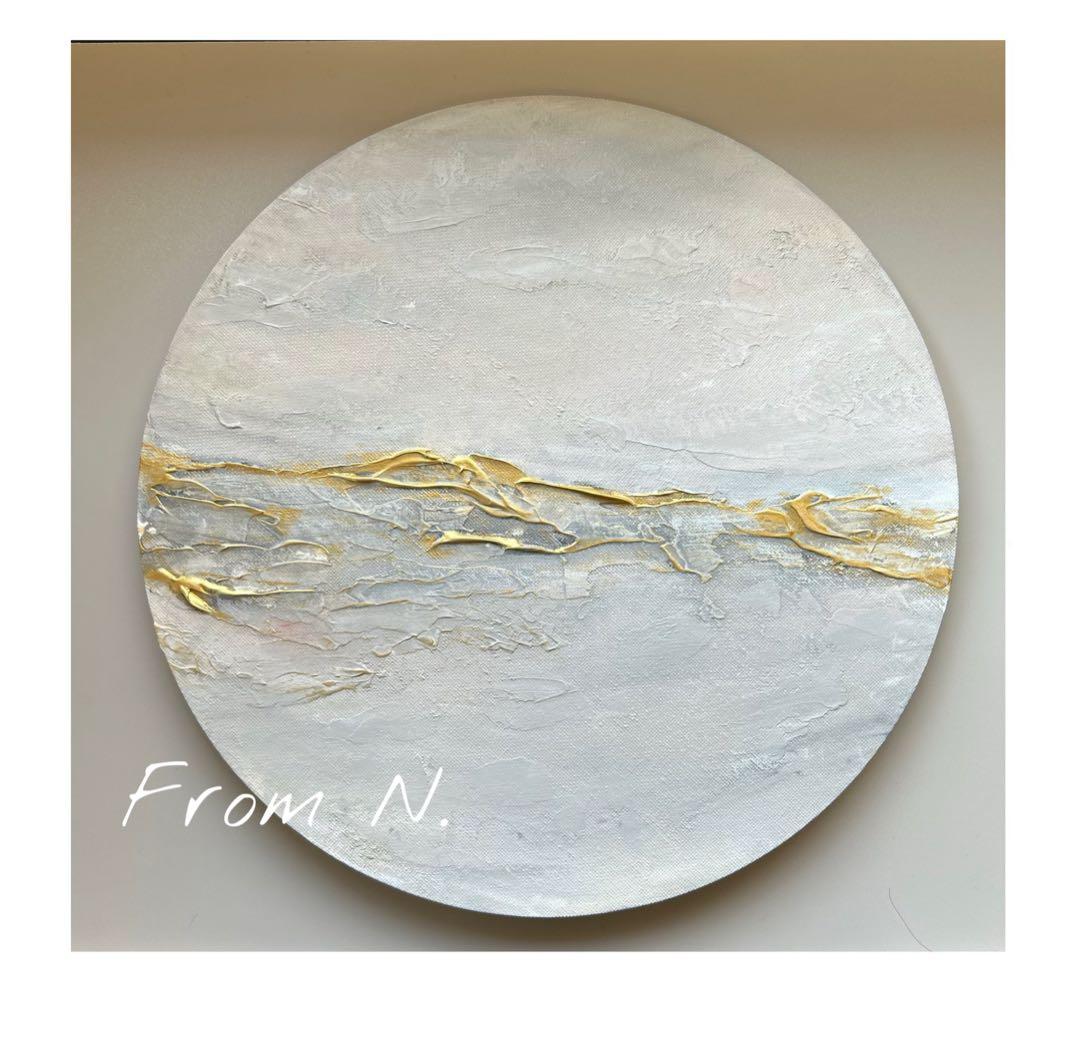 -Texture Art／30cm サークル N.キャンバスボード b