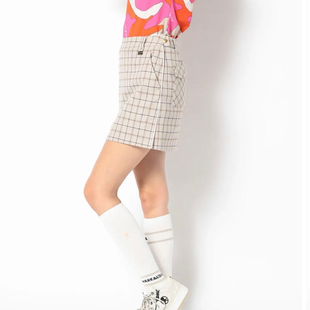 MARK&LONA スカート　美品　S オックスチェック　ゴルフウェアー　タイト